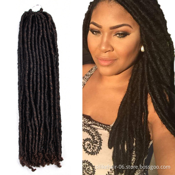 18 inch Soft Bohemian Locs Women Faux Dreadlocks Braids Goddess Faux Locs Curly Synthetic Crochet Braiding Hair Extensions